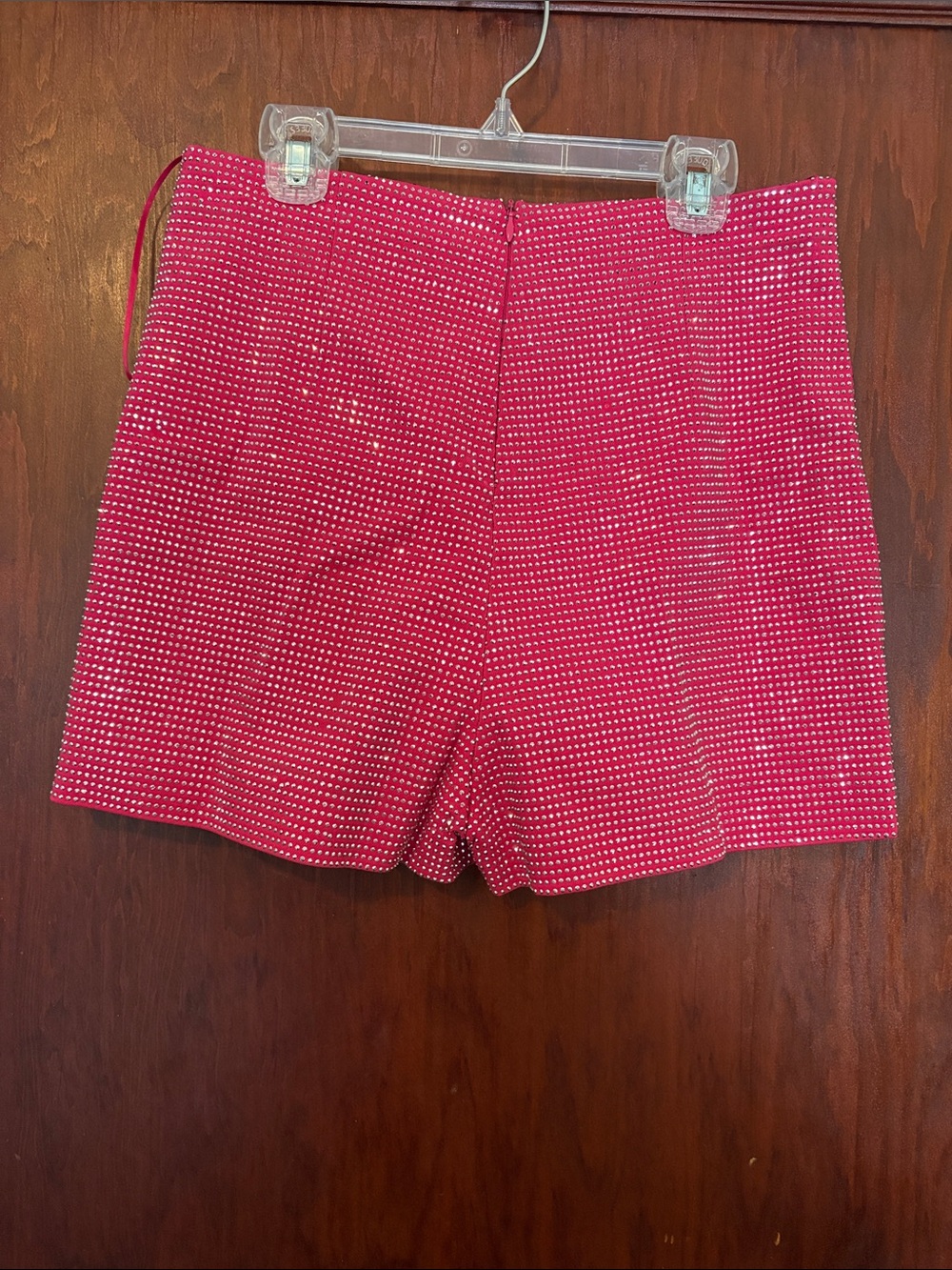 Sequin High-Waist Shorts in Hot Pink - Picture 4 of 7